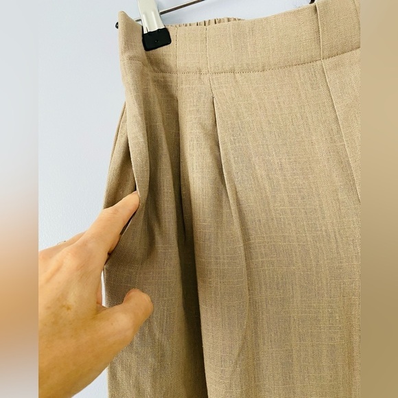 Linen Blend Pants, Pacibe, Size Small, Wide Leg Elastic Waist Flowy Summer Pants - Picture 7 of 14